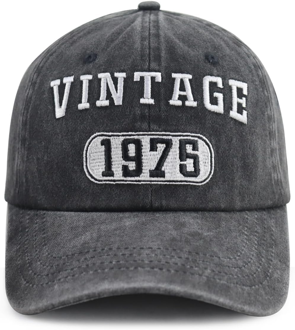 Vintage 1970 1971 1972 1973 1974 1975 1976 1977 1978 1979 Hat for Men Women, Funny Adjustable Cotton Birthday Baseball Cap