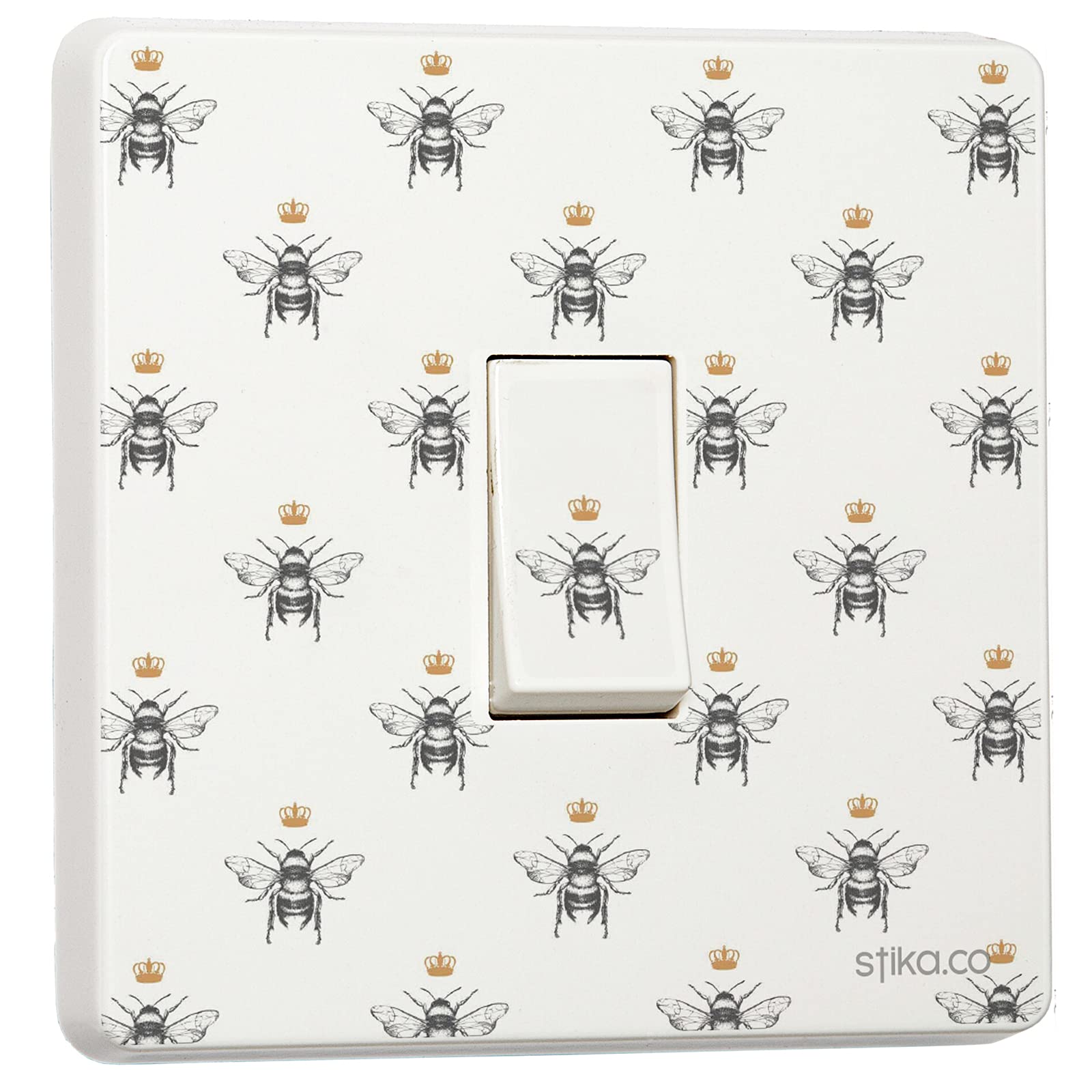 stika.co Set of 2 Queen Bee Print Light Switch Stickers - Self-Adhesive Vinyl Cover Sticker - Home Decor Improvements