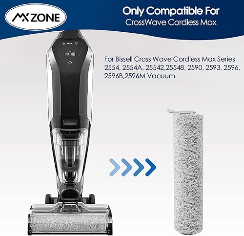 Miniatura 2 de Rodillo de cepillo de madera de repuesto para Bissell CrossWave Cordless Max 2554 2590 2593 2596, para HydroSteam 35151 3513, microfibras suaves al