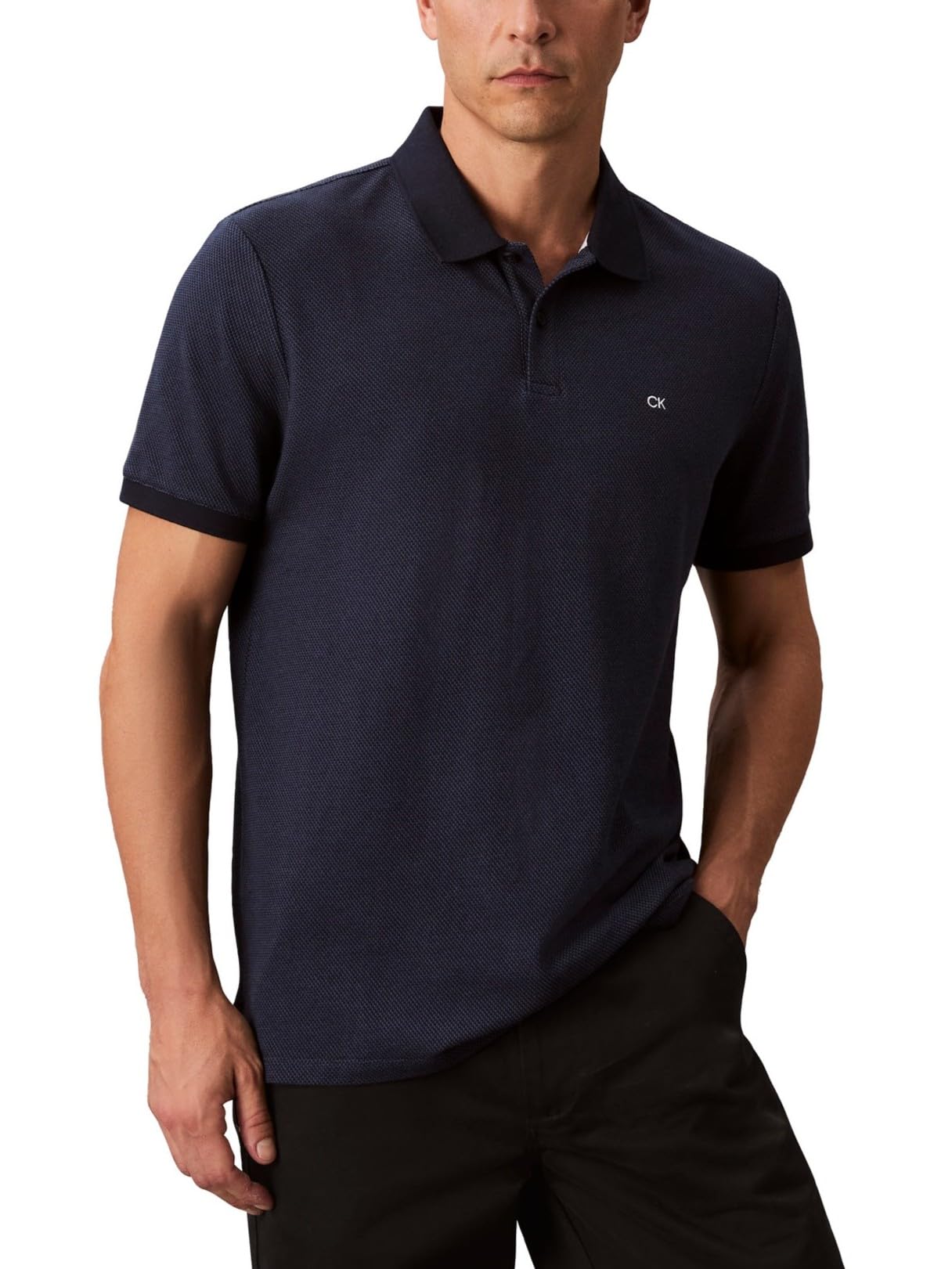 Calvin Klein Men's Jacquard Refined Polo