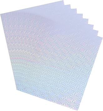 MECCANIXITY 50 Pack Toner Reactive Foil,Deco Foil Transfer Sheets 8.5"x11" A4 Hot Foil Paper for Laser Printer Scrapbooking Heat Transfer DIY Craft,Silver Snowflake