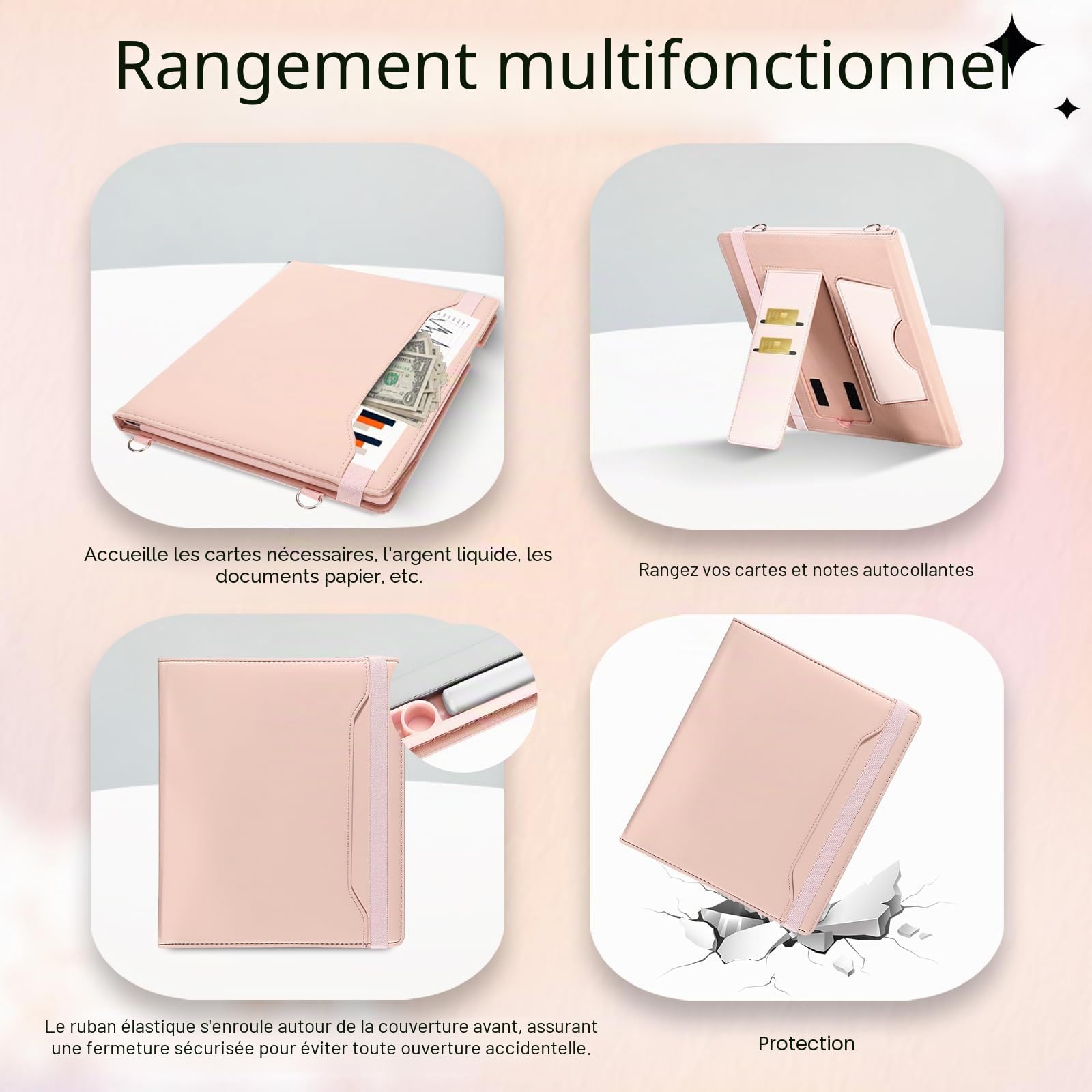 E NET-CASE Étui pour Remarkable Paper Pro 2024 11,8", Étui PU pour cartes et porte-stylo, fonction veille/réveil automatique, pour Remarkable Pro 11,8" (noir ou marron)