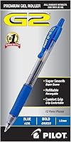 Pilot G2 Bold 1.0mm Blue Gel Pens, 12-Pack - Longest Lasting Smooth Writing for School, Journaling & Office