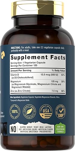 Miniatura 2 de Tahoe Nutritionals Complejo de glicinato de magnesio y malato | con vitamina D3 | 120 cápsulas | Absorción superior | Fórmula sin OMG y sin gluten