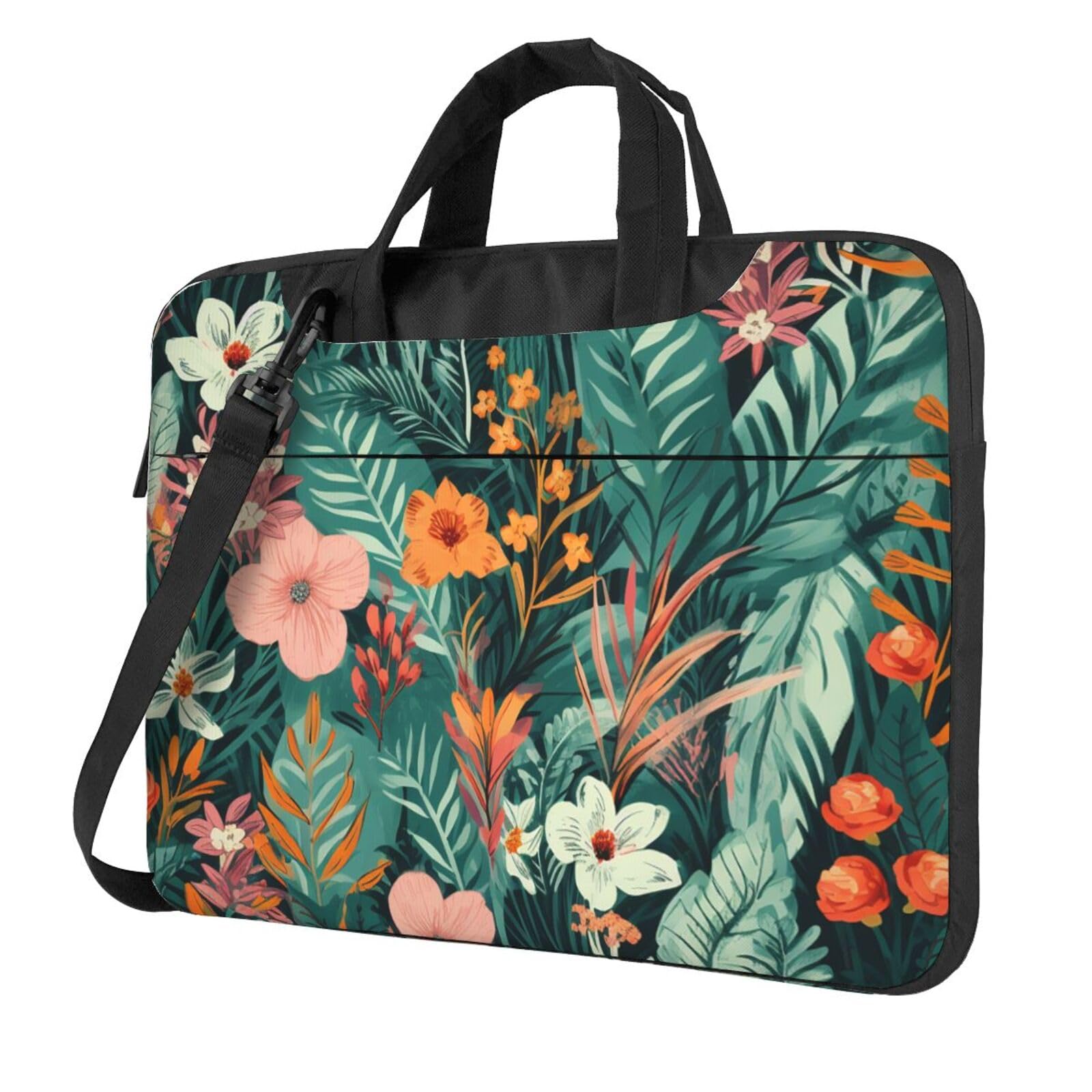 Maletín para portátil con estampado tropical y correa ajustable 8