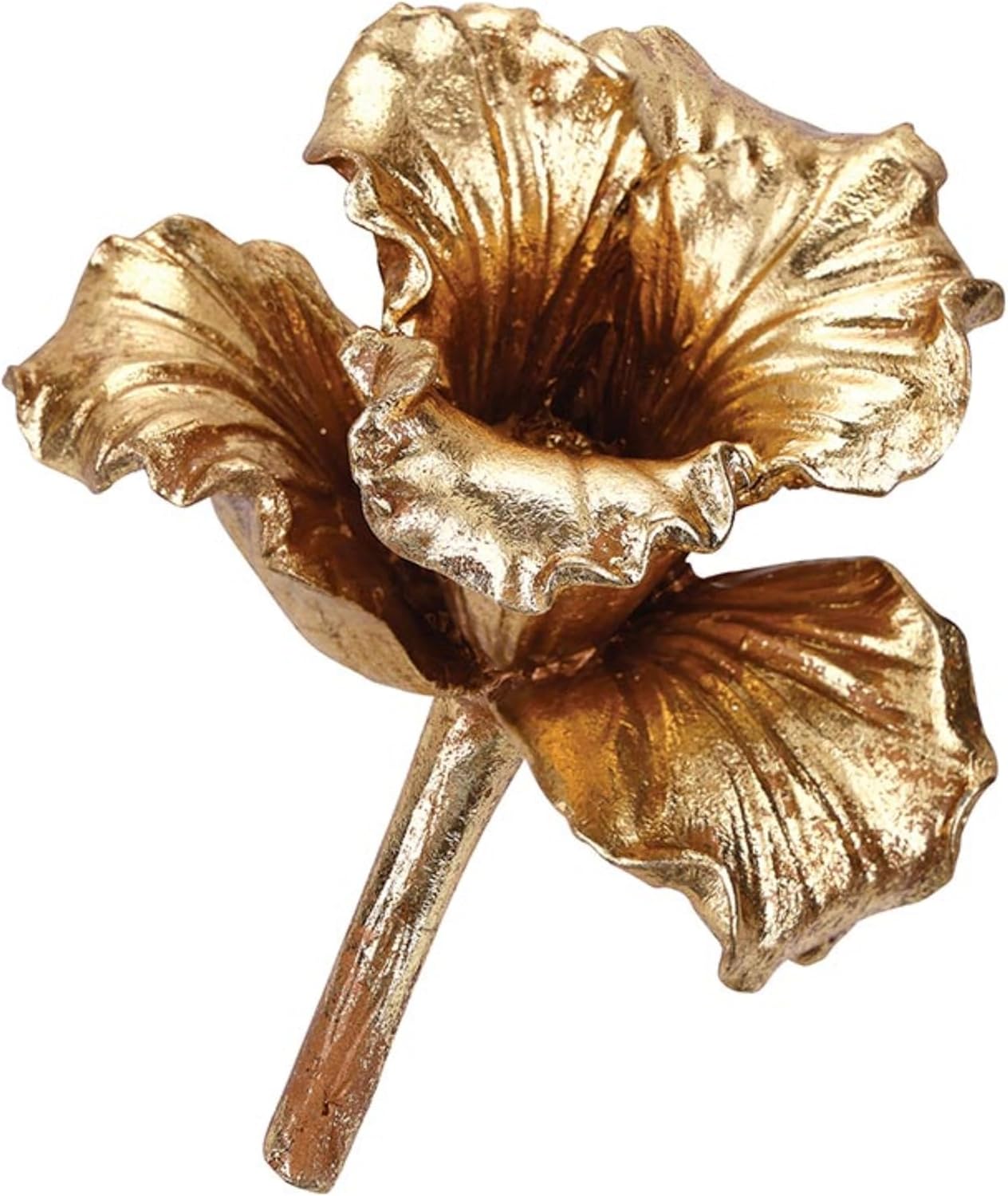 47th & Main Golden Sculptural Botanical Flower Accent Modern Décor for Coffee Table, 4.5" x 3.25" x 3" Tall, Gold Magnolia