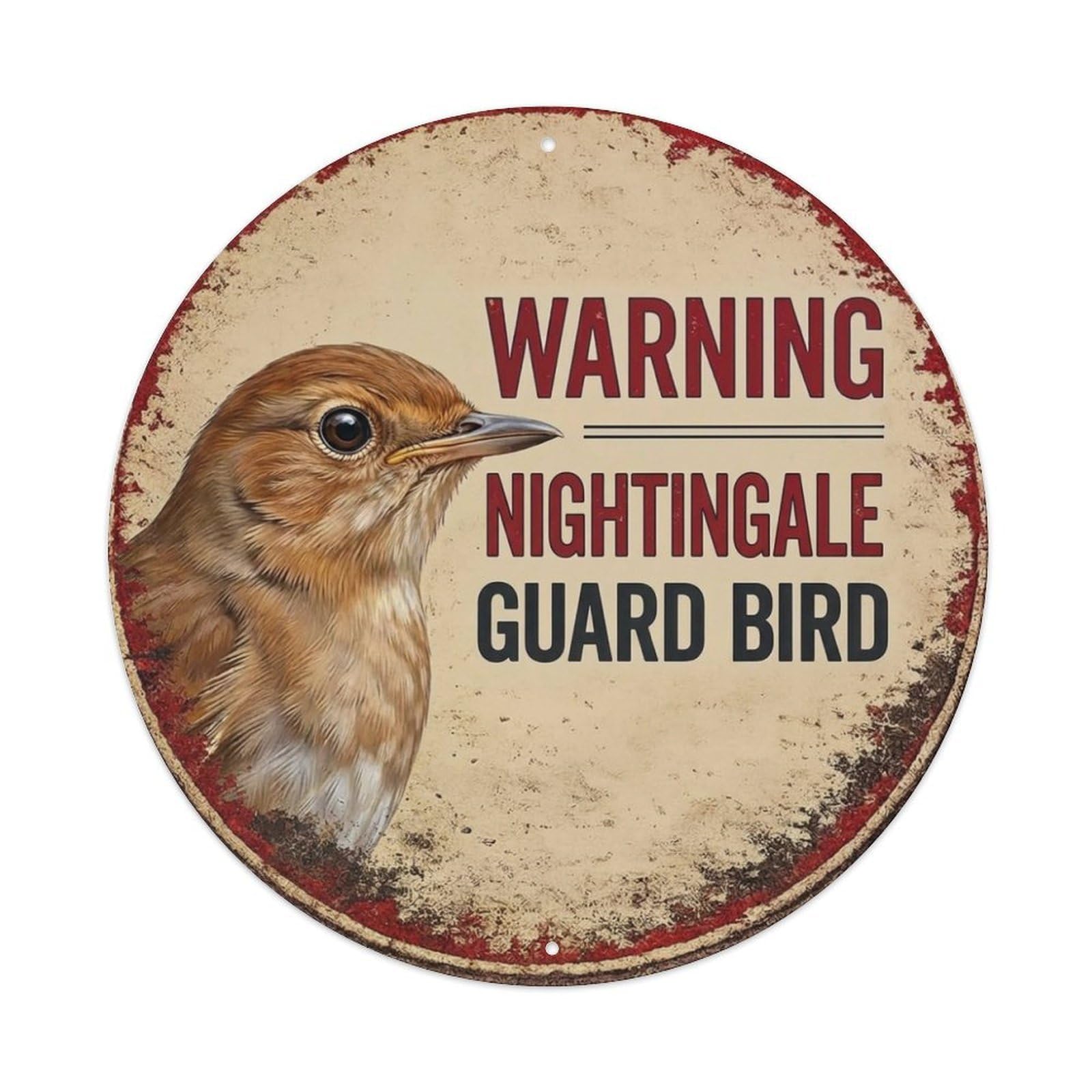 Metal Tin Sign Vintage Warning Nightingale
