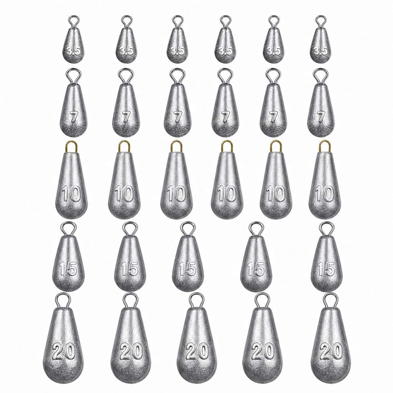 24 Pcs Deep Sea Fishing Weigh ts Assorted, 3.5g/7g/10g/15g/20g Small Fishing Weights Mixed, Iron Fishing Sinkers Weights with Swivel for River Saltwater Freshwater Mackerel