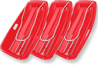 Slippery Racer Downhill Sprinter Flexible Kids Toddler Plastic Cold-Resistant Toboggan Snow Sled with Pull Rope and Handles -35 Inch