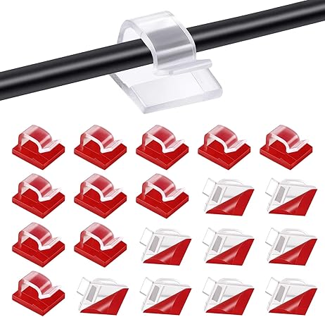 Amazon ケーブルクリップ 透明 50個入り コードクリップ ケーブルホルダー コードフック 配線 収納 接着ワイヤーコード 粘着シート付 By Maveek 配線アクセサリー 文房具 オフィス用品