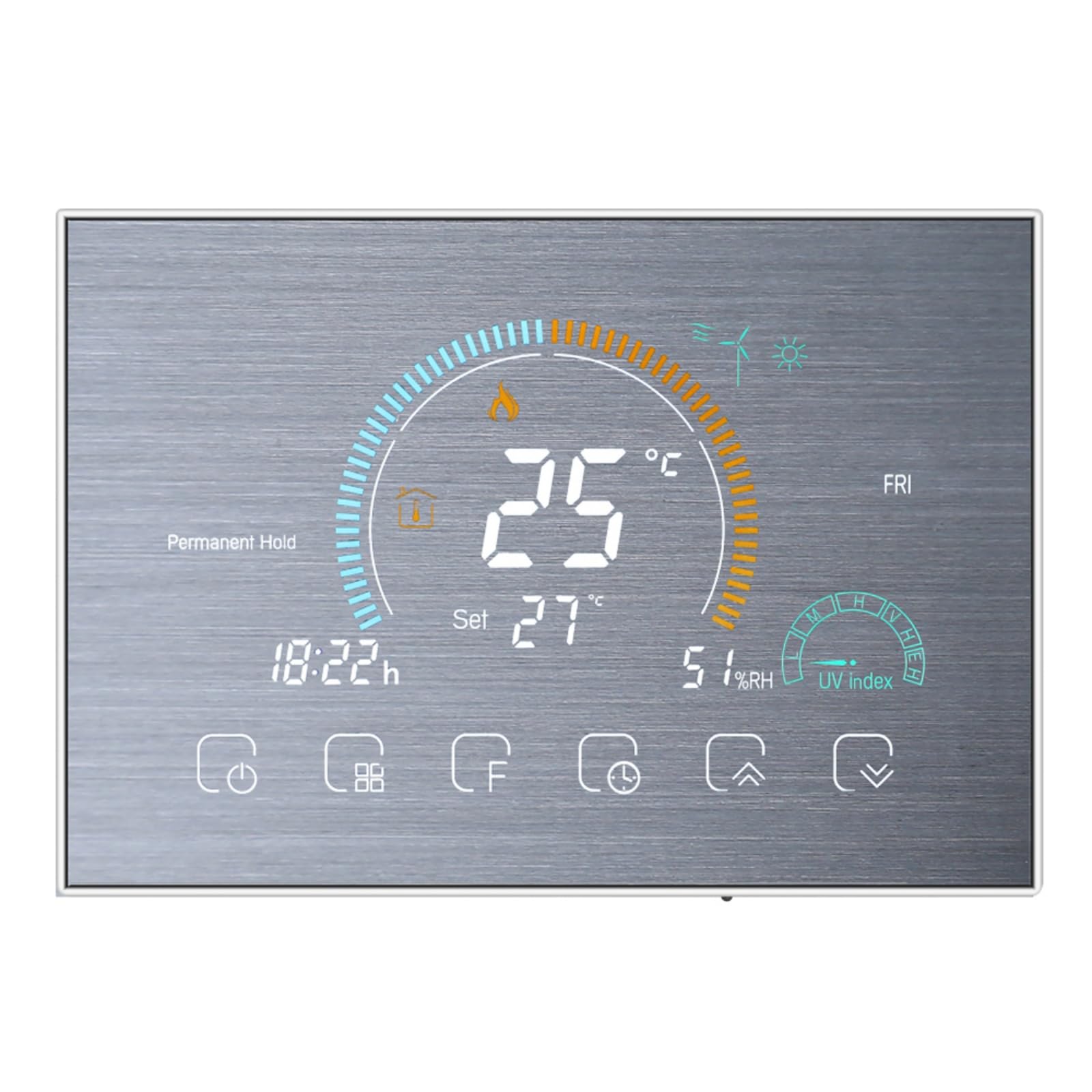 Termostato WiFi Irishom Para Caldera De Gas, Pantalla LCD A Color De 4.8", Compatible Con Alexa Y Google Home, Modelo GC