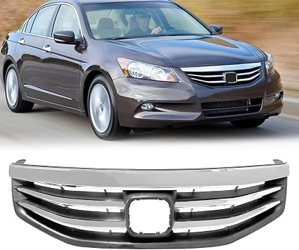 Chrome Front Bumper Grille Hood Grill Compatible For Honda Accord 4 Door Sedan 2011 2012 HO1200203