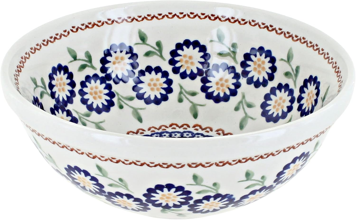 Blue Rose Polish Pottery - Yellow Peach Blossom Cereal/Soup Bowl - 6.5" Diameter - Great Bowl for Everyday Dinnerware, Casual Dinnerware, or Formal Dining