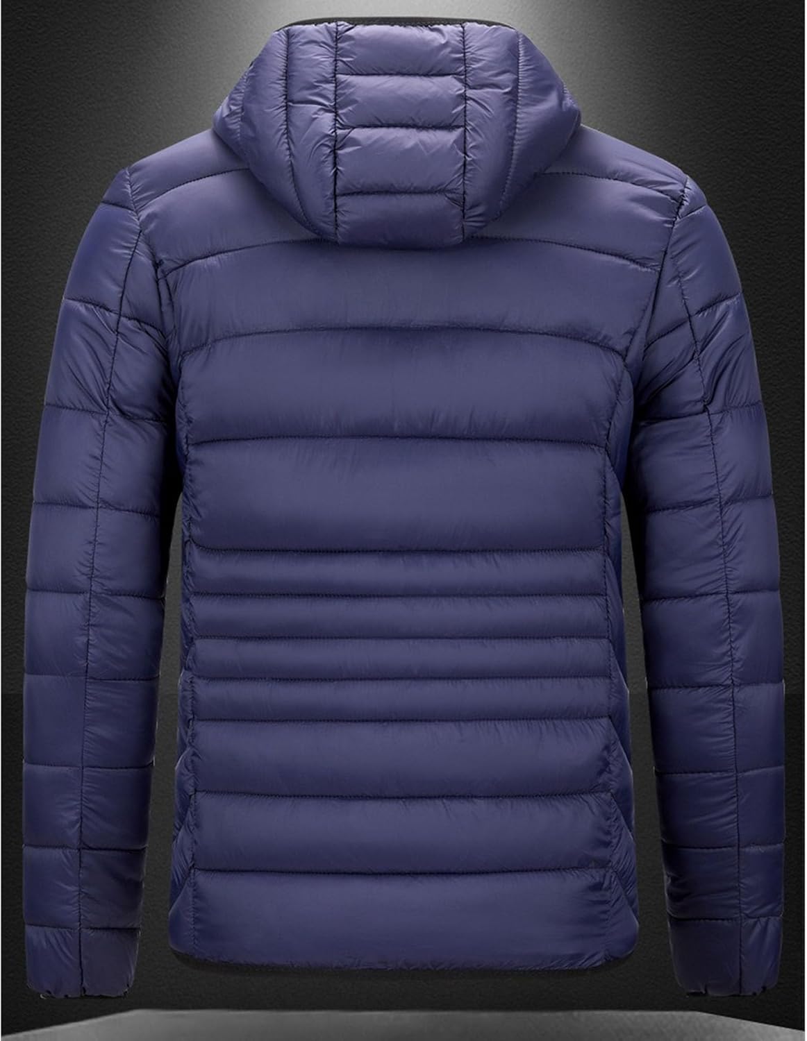 DGHM-JLMY Men's Full Zip Down Puffer Coat Lightweight Quilted Puffy Jackets Winter Warm Hooded Quilted Jacket