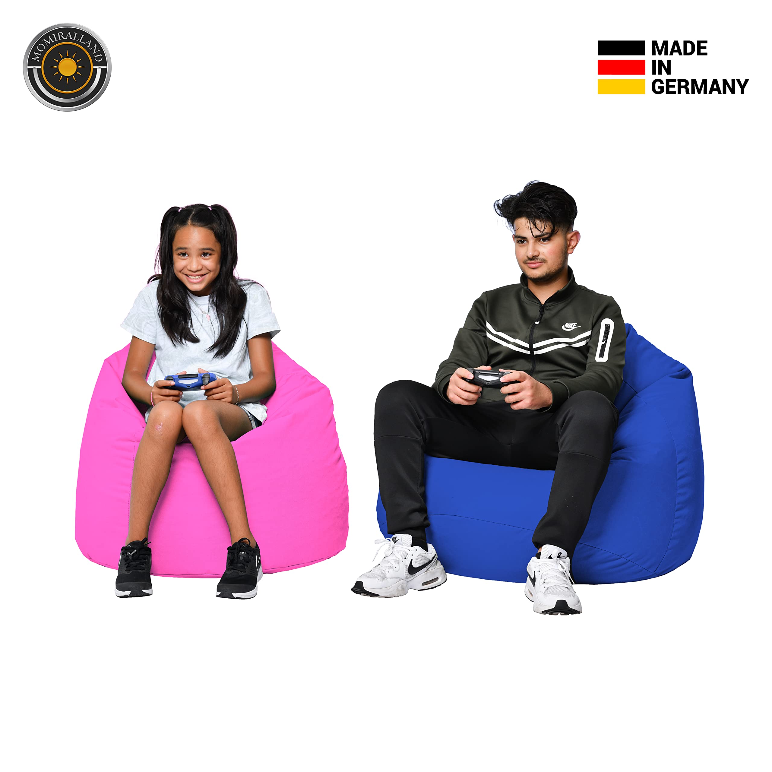 Sitzsack Tropfenform Kastanie - für Kinder & Erwachsene – Indoor wie Outdoor da er Wasserfest ist– füllung EPS Perlen. (Türkis, XL - Durchmesser 77 cm für Kinder)