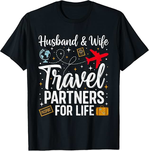 Couple Matching Husband and Wife Travel Partners for Life T-Shirt