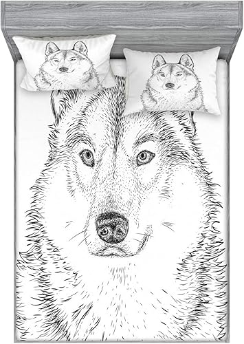 Miniatura 223 de Ambesonne Juego de sábanas bajeras y fundas de almohada, diseño retro de los videojuegos con botones de joystick vintage de los años 80 y 90, diseño