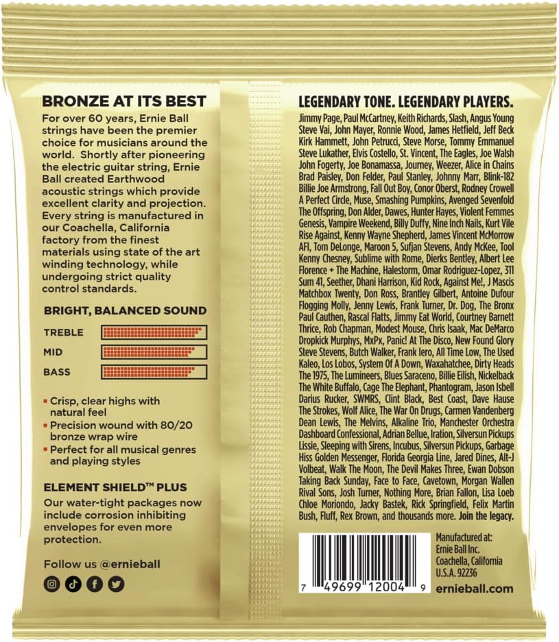 Ernie Ball Earthwood Light 80/20 Bronze Acoustic Guitar Strings - 11-52 Gauge - View 5