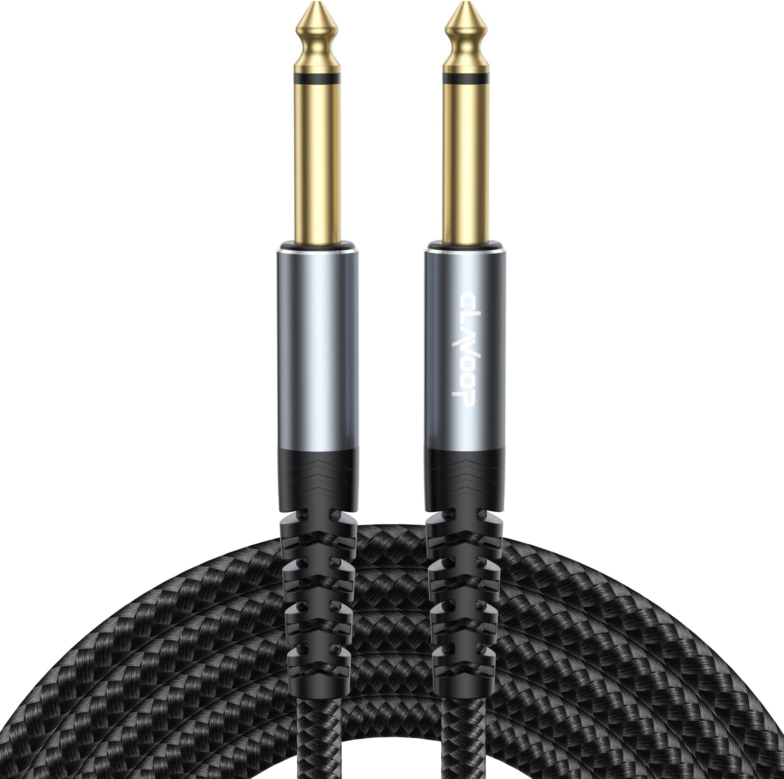 CLAVOOP Guitar Cable 10 ft, Instrument Cables Electric Guitar AMP Cord 1/4 Inch Audio TS 6.35mm Male Straight Wire for Electric Guitar, Keyboard, Bass, Mixer, Amplifier, Speaker and More