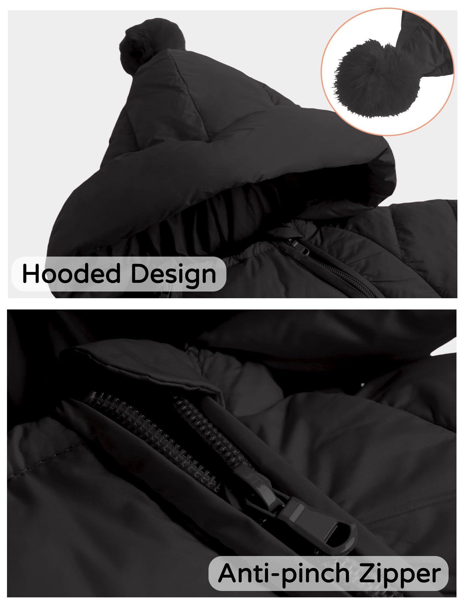 Maeau - Mono de nieve para bebé recién nacido con capucha para bebé y niña, mono de invierno para snowsuit 0-24 meses