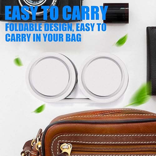 Miniatura 6 de Ventilador de cuello portátil, manos libres, sin aspas, con 3 velocidades para mujeres, niños y adultos, lectura, conducir, correr (blanco)