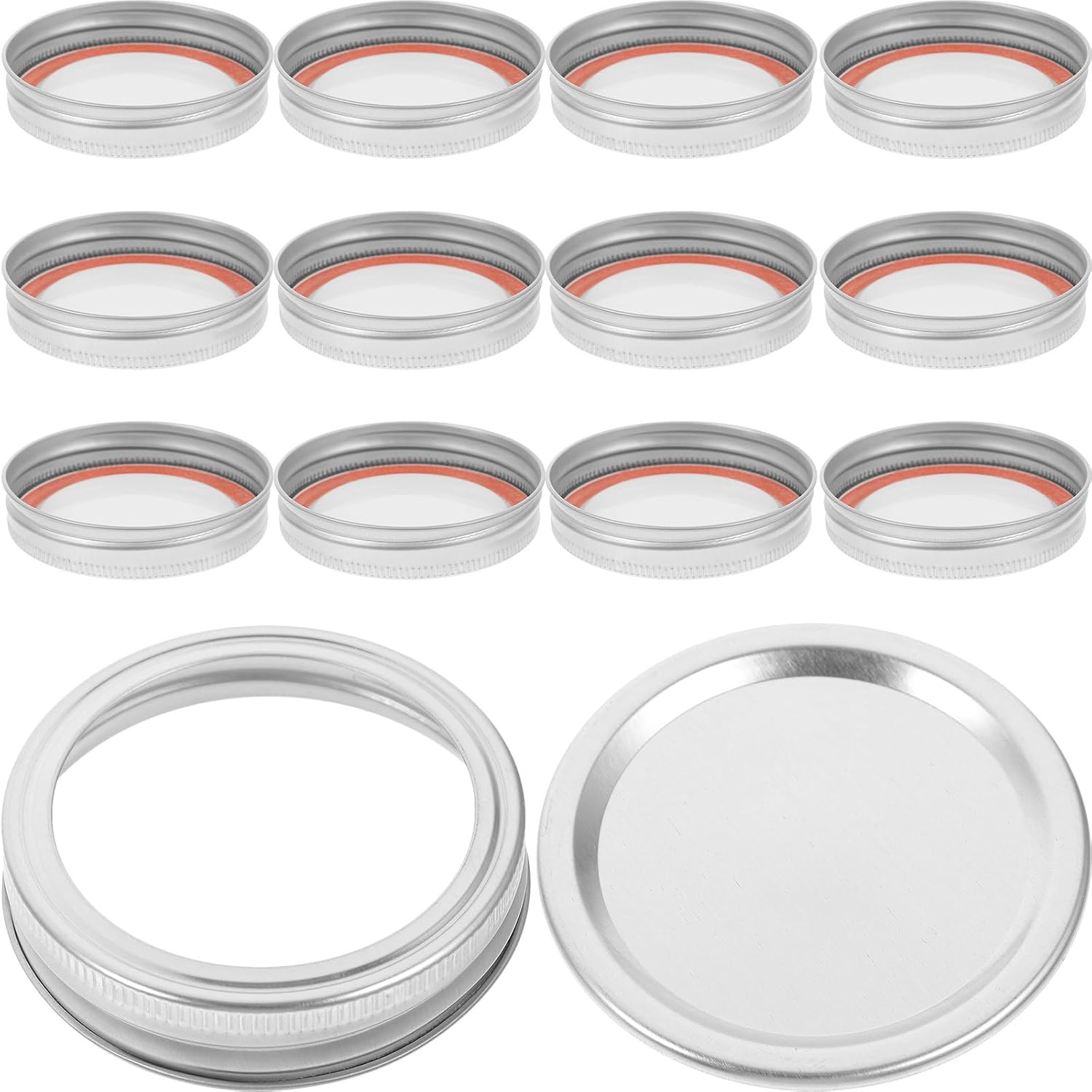 KICHOUSE 20 Sets Regular Mouth Canning Jar Lids Tinplate Metal Sealing Caps Airtight Replacement Covers for Mason Jars Home Canning and Storage
