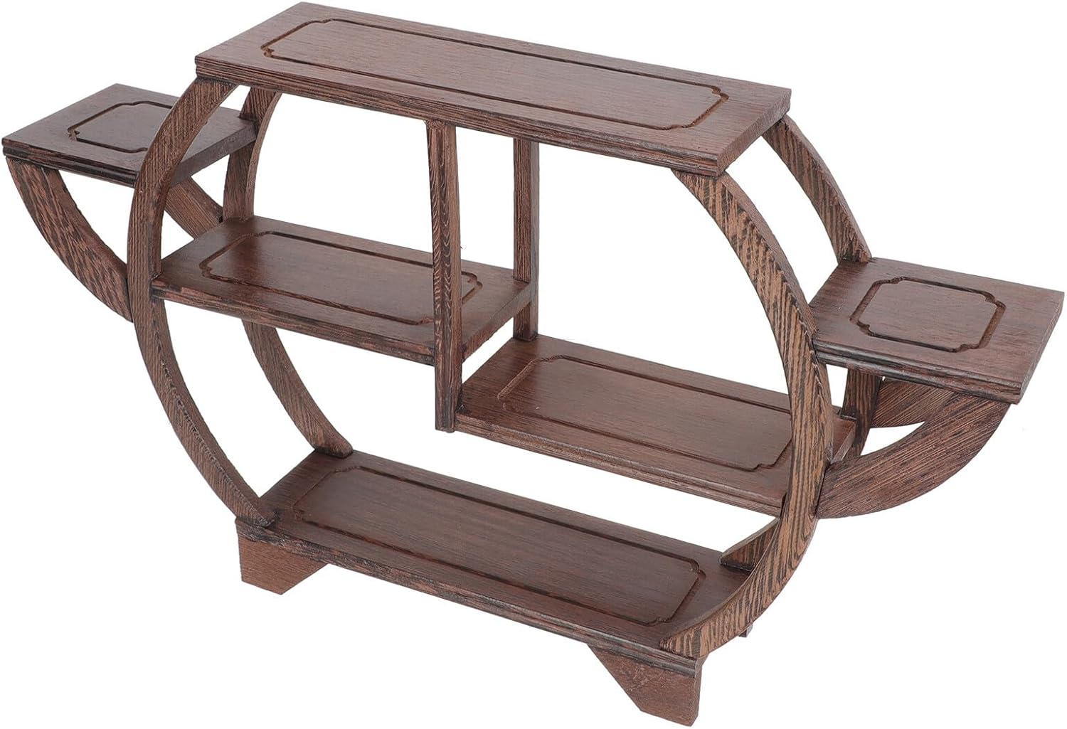 Vintage Wooden Antique Display Stand Stable Home Decor Curio Shelf Chinese Style Display Rack for Collectibles and Artifacts