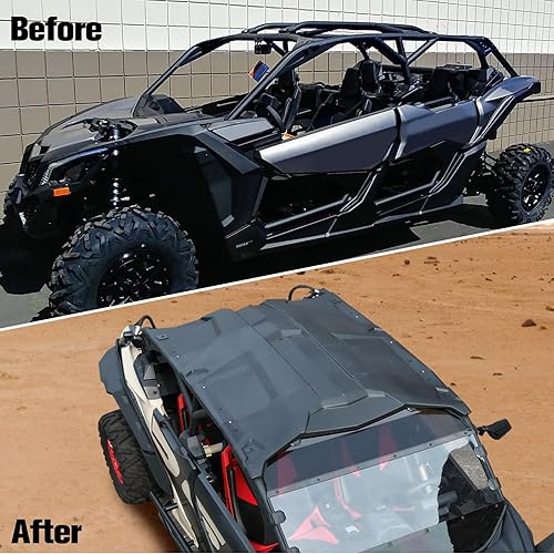 Miniatura 6 de A & UTV PRO Cubierta deportiva para 2017-2025 Can Am Maverick X3 MAX RS DS Turbo Accesorios, 4 piezas combinadas de polietileno duro y resistente,