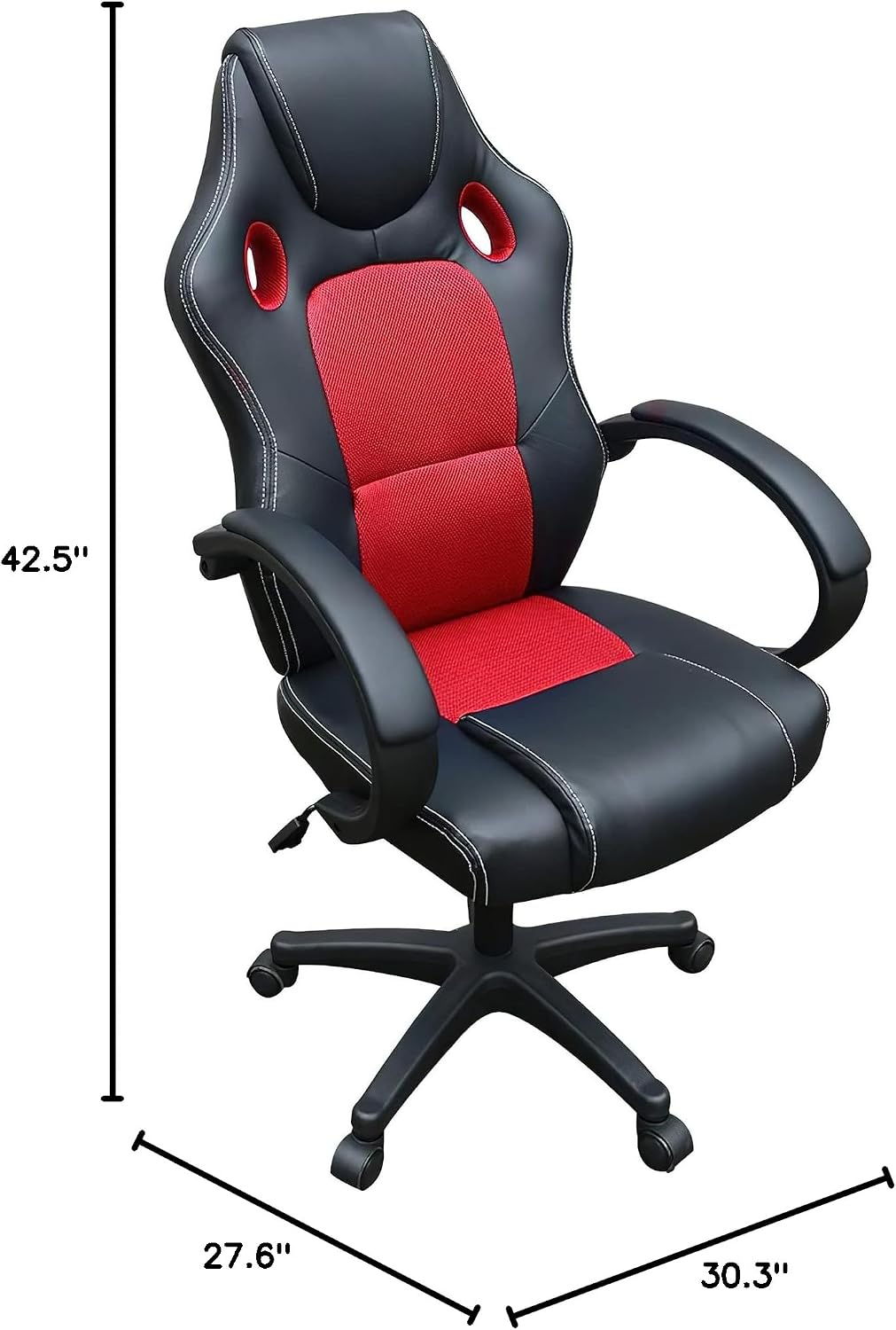 TygerClaw High Back Gaming Chair, Black+Red