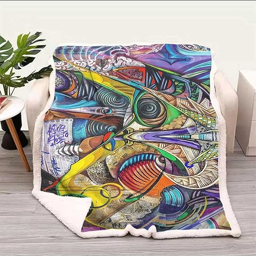 Miniatura 9 de Black Cobijas Calientes para Invierno Geometría Celosía Linea Moderna Mantas Decorativas para Dormitorio Esenciales Tamaño Pequeño 31.5 x 47 pulgadas