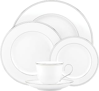 Federal Platinum Bone China 5-Piece Place Setting, Service for 1, White -