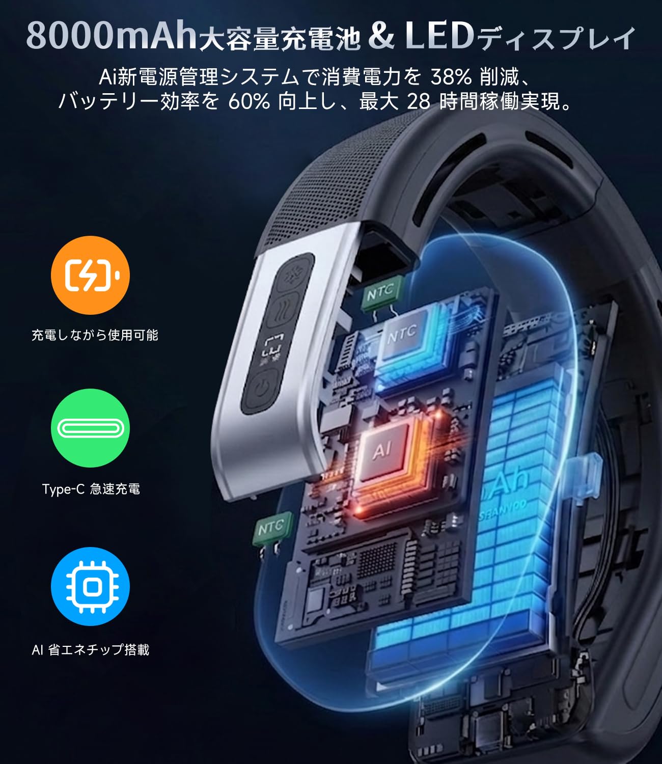 Amazon | 【2026年家電専門誌推薦】首掛け扇風機 ネッククーラー 冷却