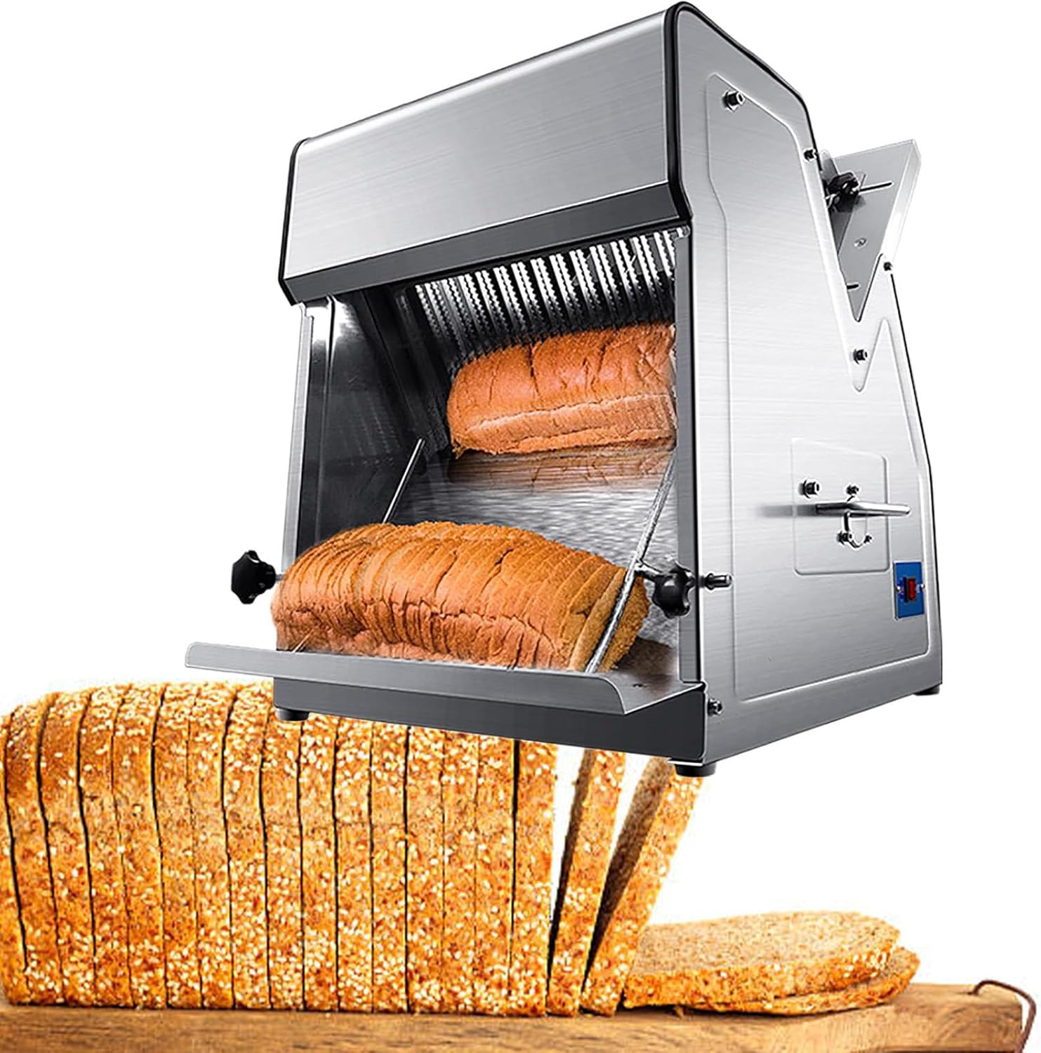 Commercial Grade Bread Slicer Machine - Adjustable Electric Cutter, 12mm Thickness, Slices 31 Pieces per Load - Perfect for Bakeries, Restaurants, and Home Use