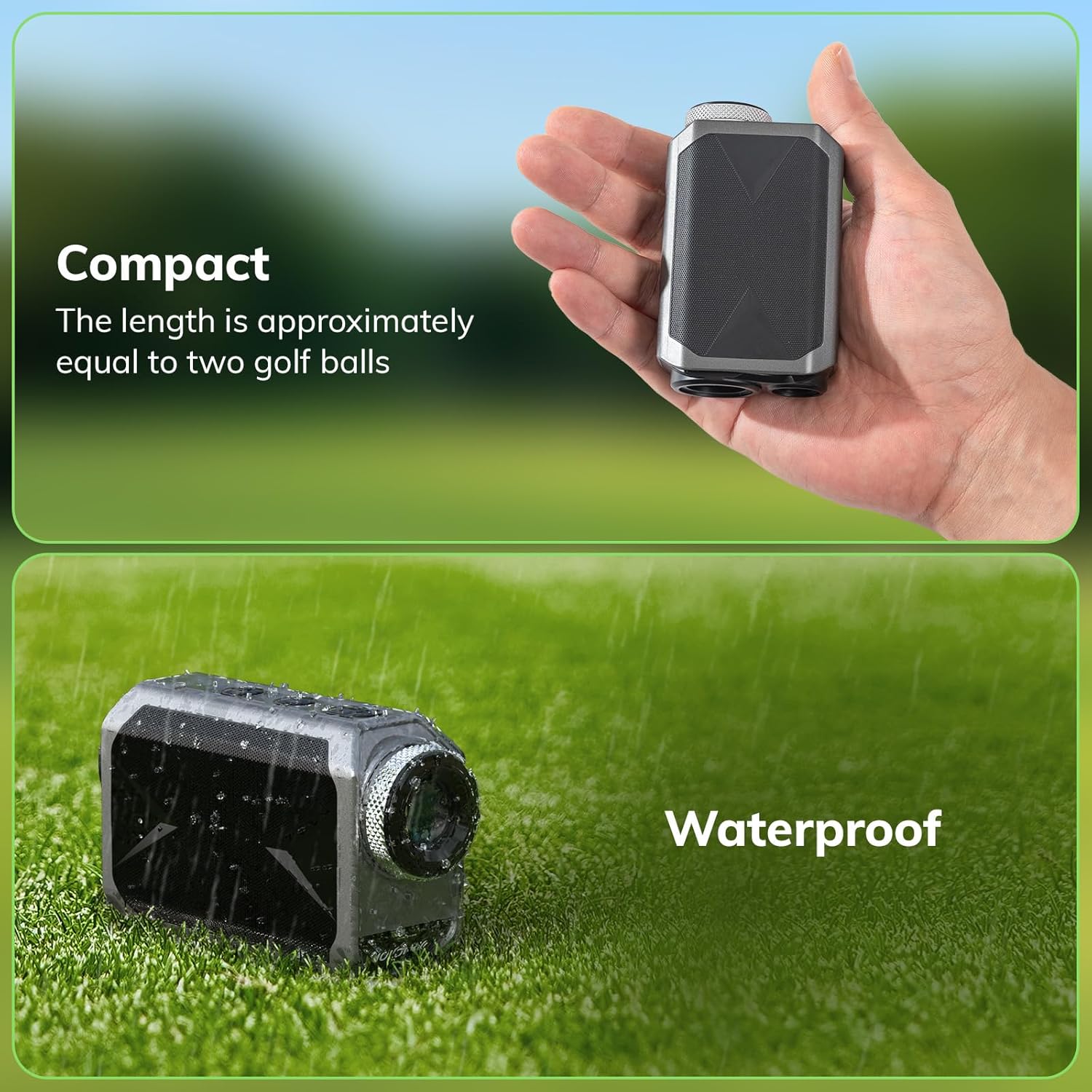 Mini Golf Rangefinder with Slope, Flag Pole Locking, High-Precision, Magnet Stripe, 6X Magnification, 1000 Yards Range Finder, Rechargeable Rangefinders, Golf Tournament Legal