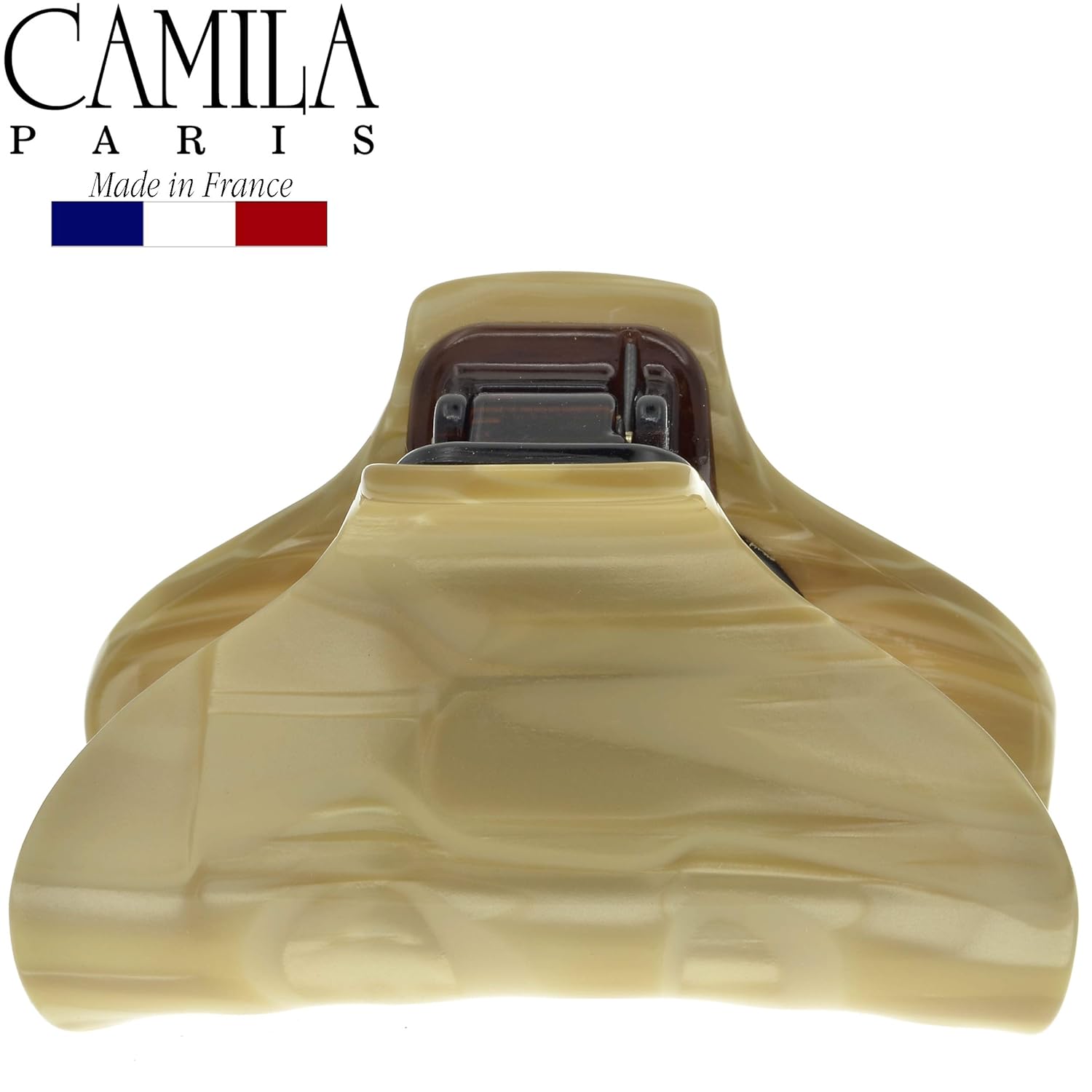 Camila Paris CP2125 French Hair Clip for Women for Long Curly Wavy Hair, Beige, Girls Hair Claw Clips Jaw Fashion Styling Hair Accessories for Women, Strong Hold No Slip Grip, Made in France - Image 2