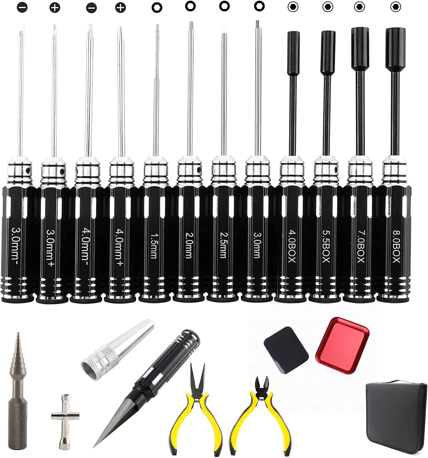 Buddy RC 18 in 1 RC Tools Kits Hex Screwdriver Set，Repair Tools for RC Helicopter Quadcopter Drone Airplane