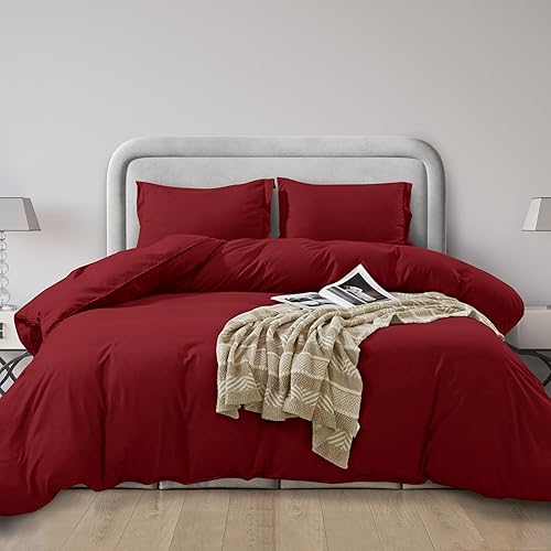 Miniatura 33 de Elegant Comfort Juego de funda de edredón de lujo de 3 piezas, colección de hotel de microfibra de alta calidad de hotel de 1500 hilos, funda