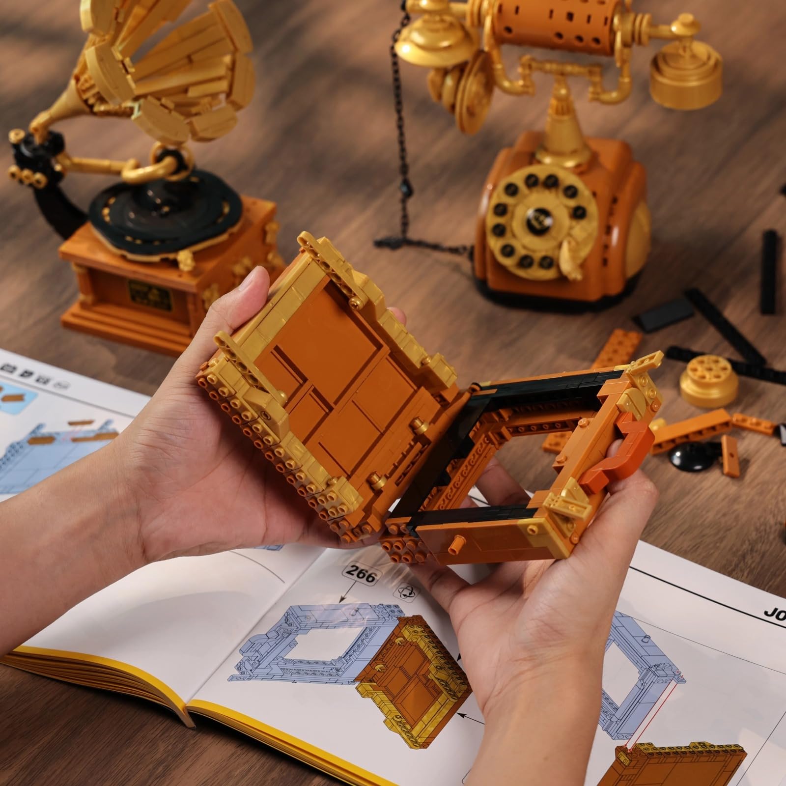 Juego de bloques de construcción vintage 3 en 1 para adultos