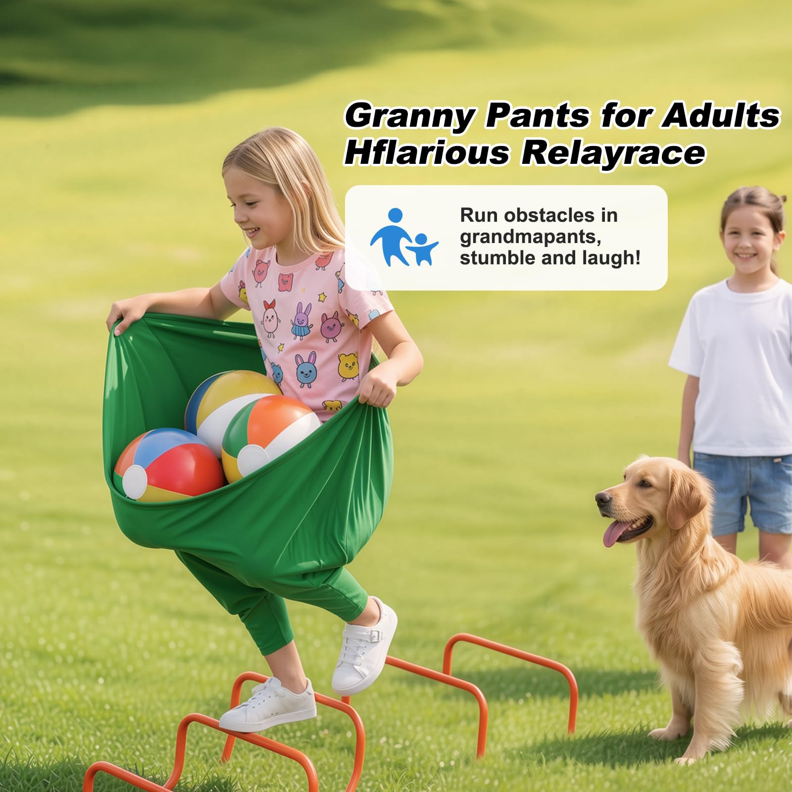 Juego de 4 pantalones de abuela para patio, juegos de fiesta familiar al aire libre con bolas rebotantes para adultos y niños, juegos de fiesta en el patio trasero de The Family Reunion Ultimate
