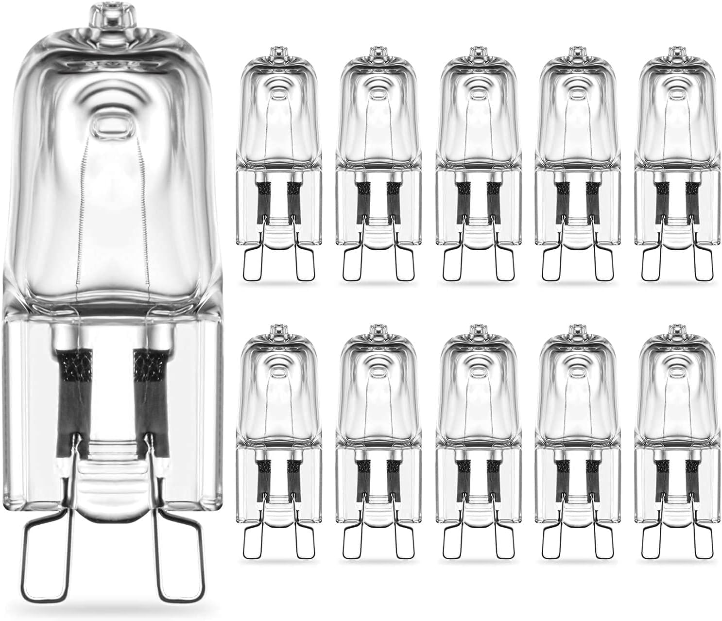 RuLEDne G9 Halogen Bulbs 28W Dimmable, Clear Capsule G9 Halogen Light Bulbs Warm White 2800K, 320LM, AC 230V, 360° Viewing Angle, Non Strobe, Non Flicker Halogen Lamps, 10er Pack