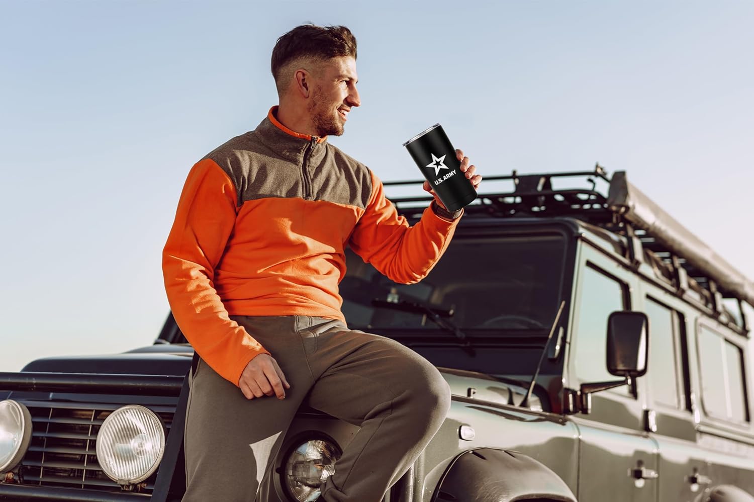 Military Gift Shop 20oz US Army Tumbler, Double-Walled Insulated Steel USA Coffee Mug with Lid-Army 20oz Tumbler - Image 7