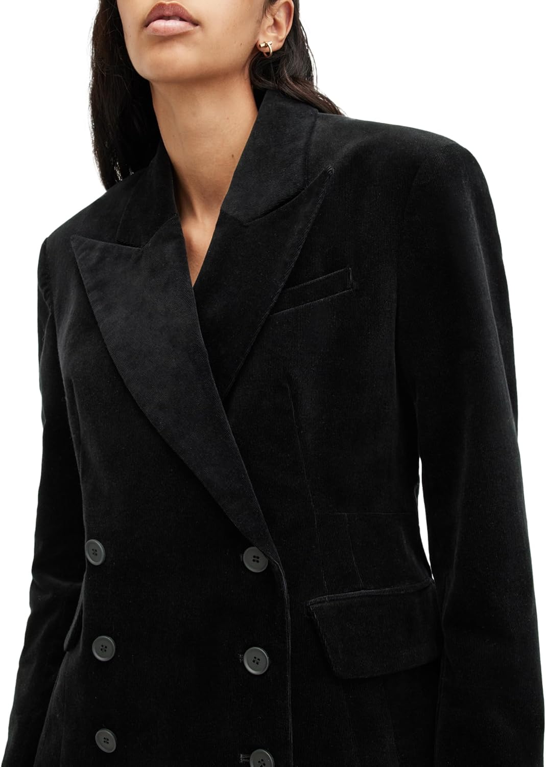 AllSaints Women's SEVENH Cord Blazer, Black - Image 3