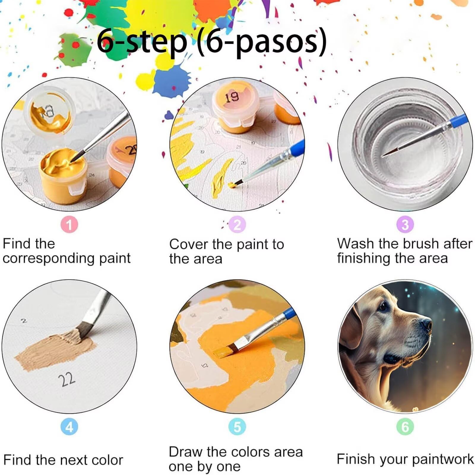 Pintar por Numeros Adultos Animal, Pintar por Numeros Niños Kit Manualidades Adultos Perro Cuadros para Pintar por Numeros Pintura Acrílico, Cuadros Decorativos Regalos Para Mujer 80X160cm 7w-R-5