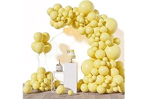 RUBFAC 138pcs Pastel Yellow Balloons Different Sizes for Cheerful Events