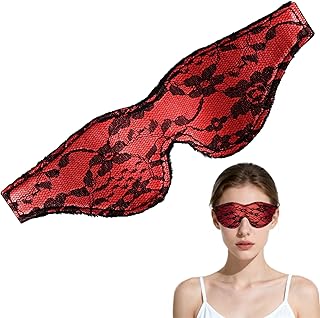 Masque pour les yeux en satin VLYX – Bandeau de sommeil en soie douce pour adultes, confortable pour la maison, les voyages, le bureau, la Saint-Valentin, les jeux de rôle (rouge)