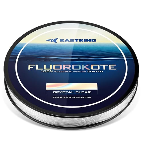 Fluorokote 100% Fluorocarbon Coated Fishing Line, Fluorocarbon Leader, Extreme Clarity,Fast
