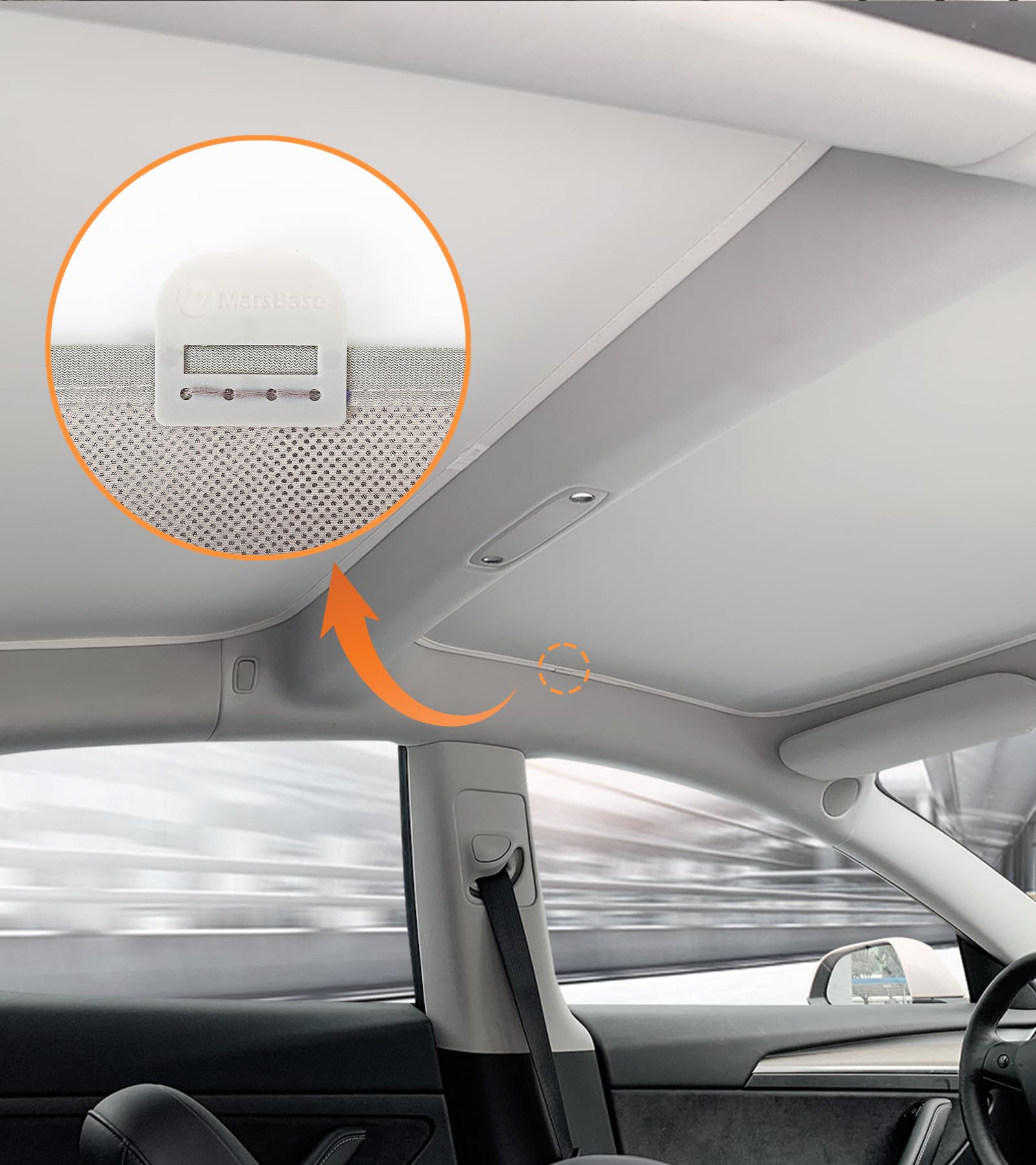 Tesla Model 3 Roof Sunshade, Magic-fix 2-in-1 Reflective Glass Roof Sun Shade for Tesla Model 3 2022 2021 2020