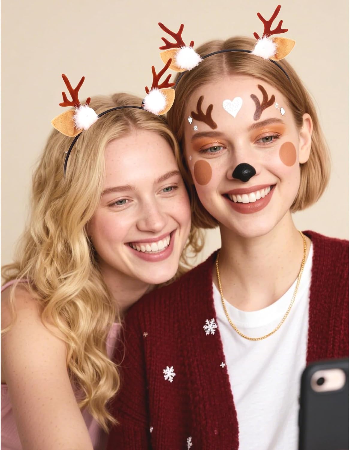 トナカイ ヘッドバンド 女性用 鹿の角 コスチューム トナカイの耳 動物の耳 クリスマス ヘッドバンド 【Tyoksi】 大人用 鹿