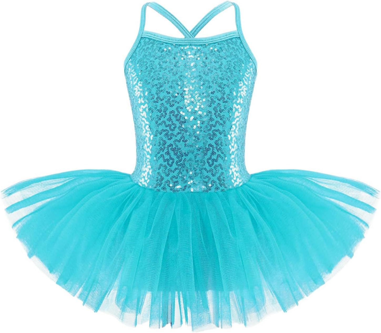 TiaoBug Feestelijke jurken voor meisjes, kinderen, pailletten, partyjurk, bloemenmeisjesjurk met asymmetrische chiffon, plissérok, bruiloftskleding, donkerblauw M, 146/152 cm