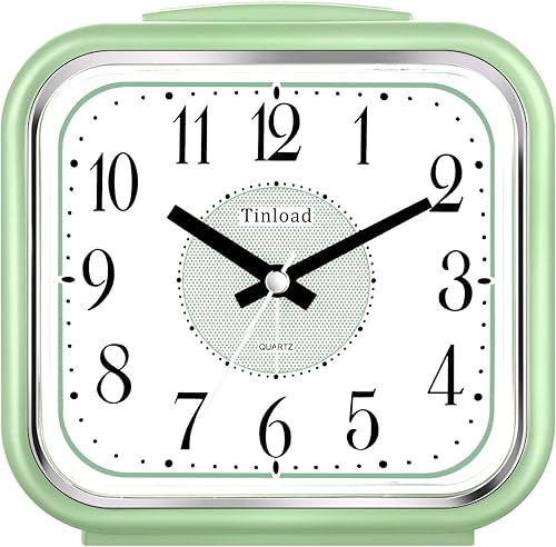 Miniatura 7 de Reloj despertador analógico grande de 5.5 pulgadas, silencioso, sin tictac, suave despertar, sonido de beep, volumen creciente, función